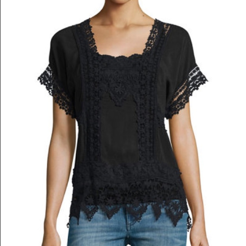 Johnny Was Black Lace Blouse